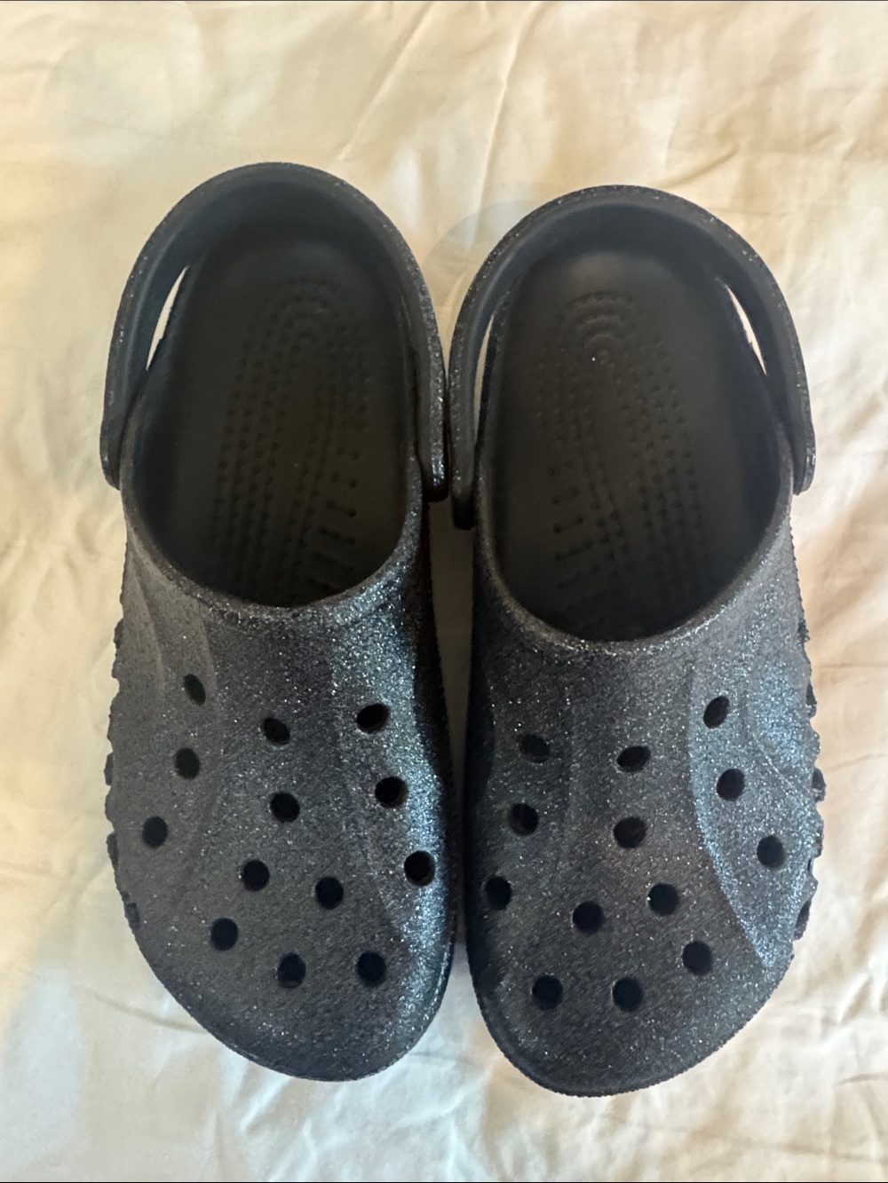 CROCS Kids Glitter Slip-On Clog in Black